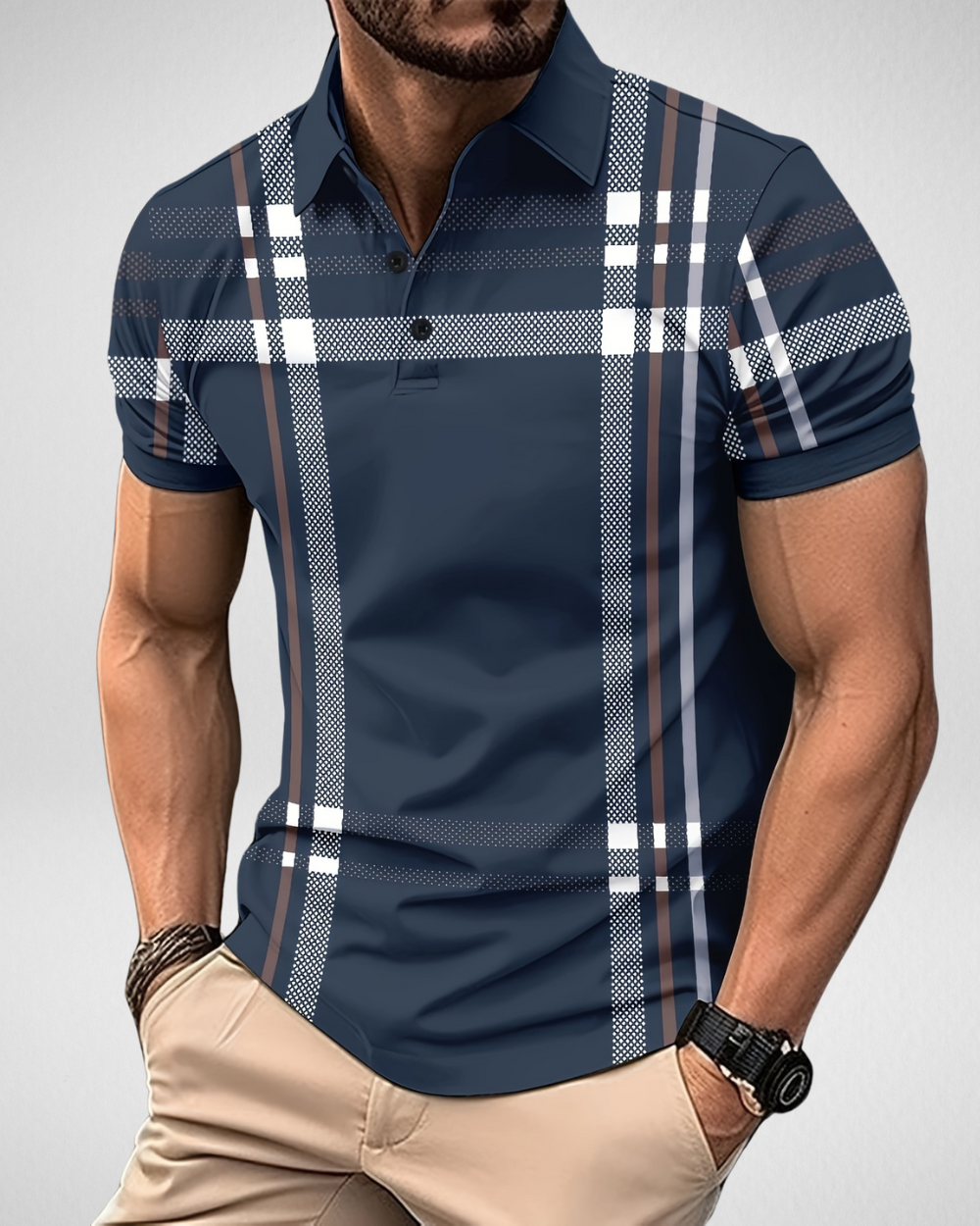 Heren Polo- Ruitpatroon – Slim Fit & Stijlvol Design