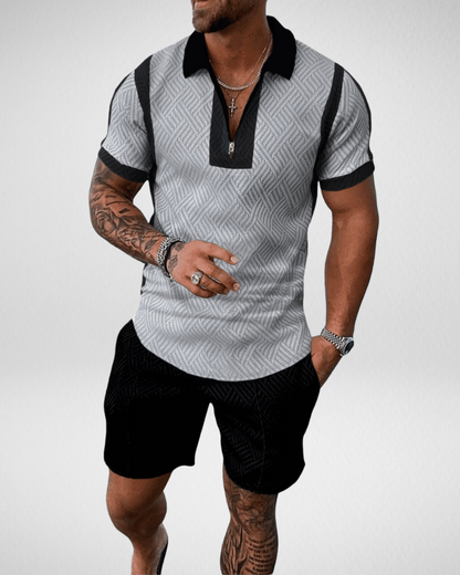 Heren Zomerset – Gebreide Polo met Rits – Casual Outfit