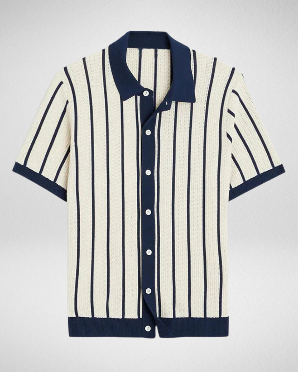 Gebreide Polo – Verticale Strepen – Zomerse Casual Stijl