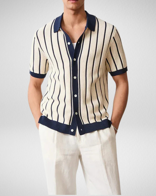Gebreide Polo – Verticale Strepen – Zomerse Casual Stijl
