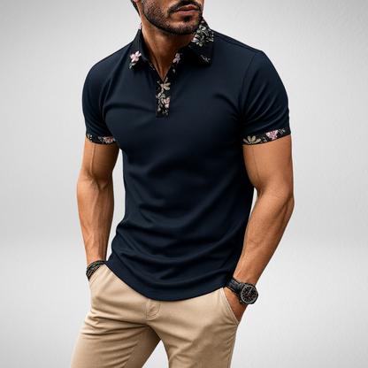 Heren Zomer Polo – Bloemenprint Kraag – Korte Mouw