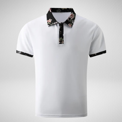 Heren Zomer Polo – Bloemenprint Kraag – Korte Mouw
