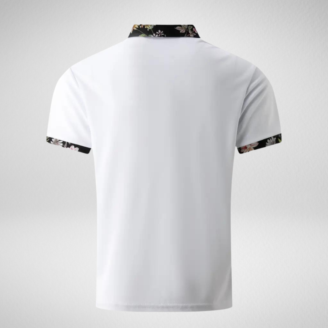 Heren Zomer Polo – Bloemenprint Kraag – Korte Mouw
