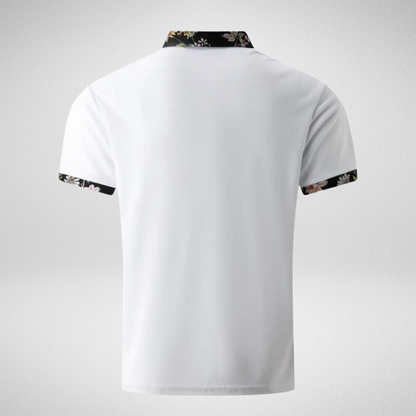 Heren Zomer Polo – Bloemenprint Kraag – Korte Mouw