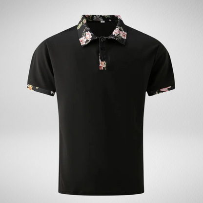 Heren Zomer Polo – Bloemenprint Kraag – Korte Mouw