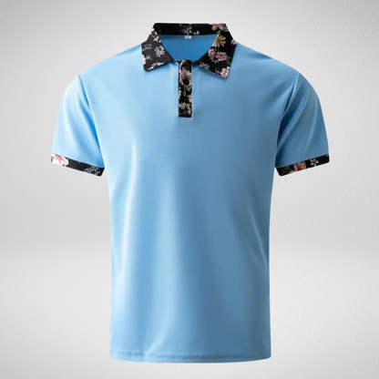 Heren Zomer Polo – Bloemenprint Kraag – Korte Mouw