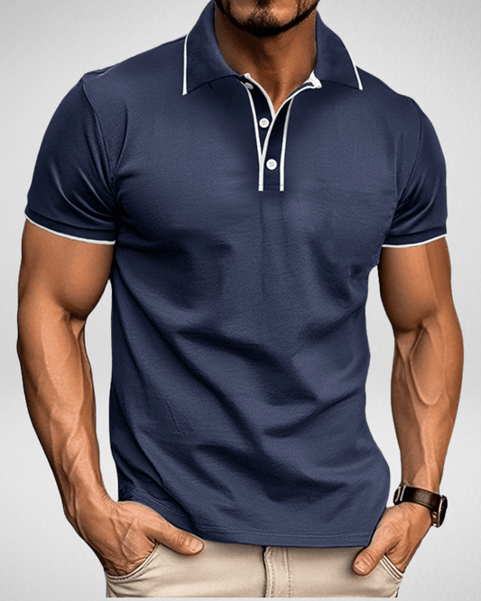 Slim Fit Polo Heren - Witte Details - Roem Herenmode