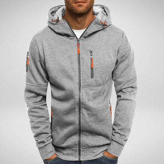 Tech - fleece Hoodie met Rits - Heren - Roem Herenmode