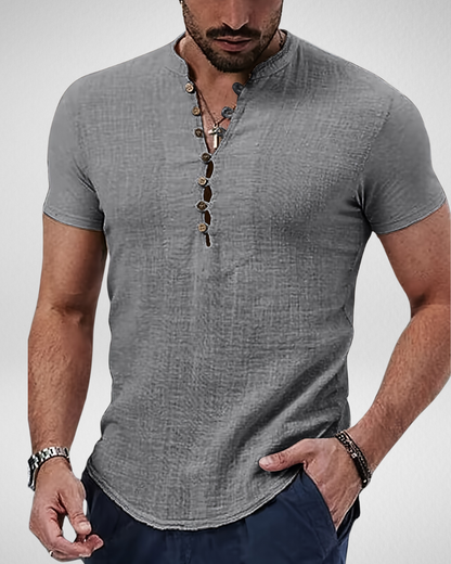 Heren Casual Henley Shirt – Lichtgewicht & Stijlvol - Zomer