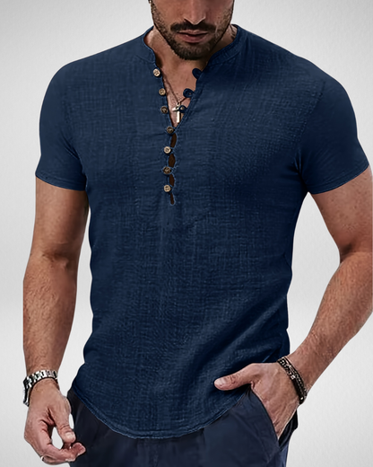 Heren Casual Henley Shirt – Lichtgewicht & Stijlvol - Zomer