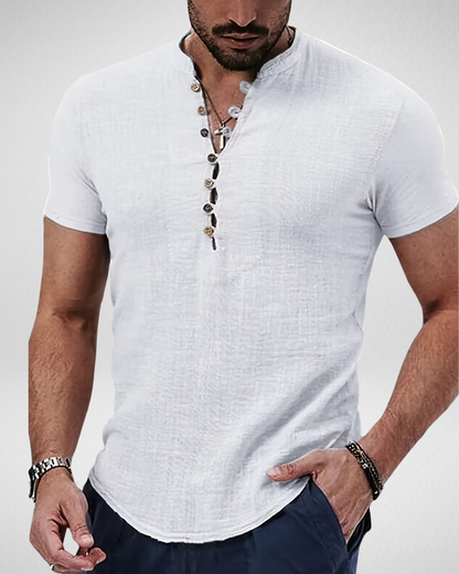 Heren Casual Henley Shirt – Lichtgewicht & Stijlvol - Zomer