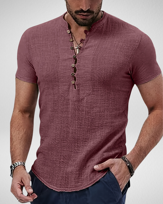 Heren Casual Henley Shirt – Lichtgewicht & Stijlvol - Zomer