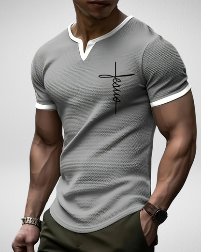 Heren T-Shirt - Grijs - Muscle Fit
