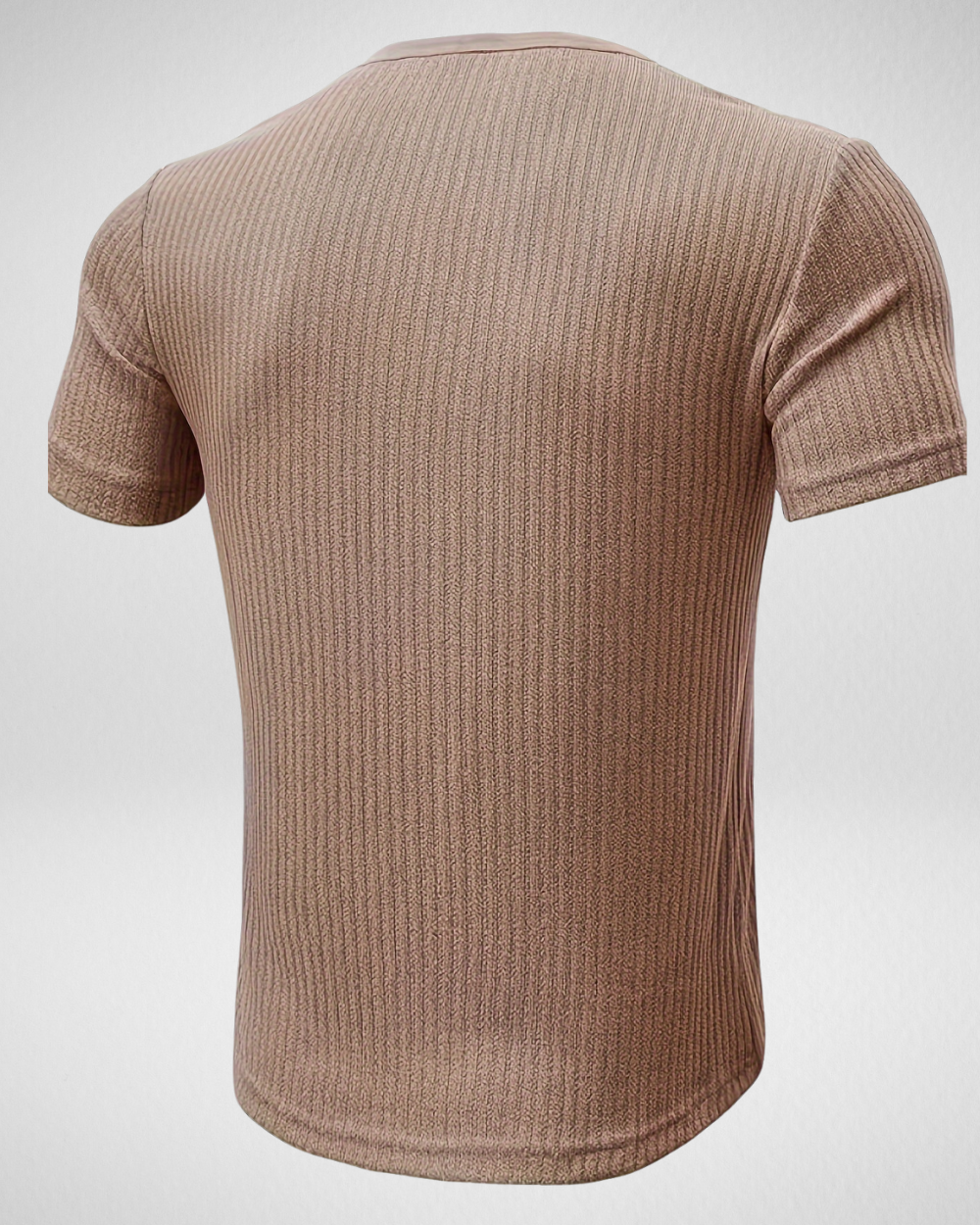 Heren Rib T-Shirt - Knoopsluiting – Comfortabel & Stijlvol
