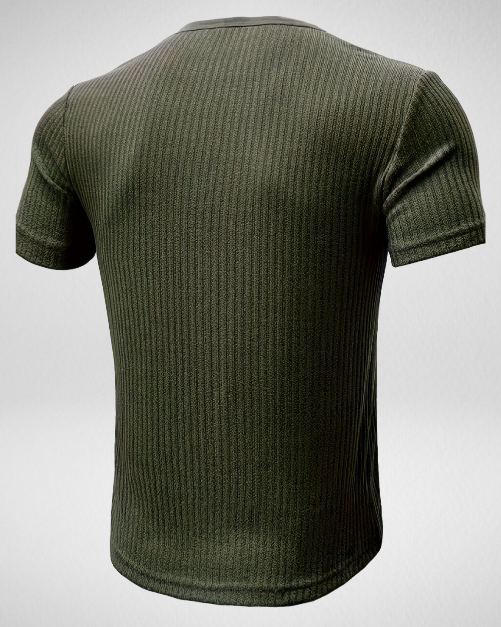 Heren Rib T-Shirt - Knoopsluiting – Comfortabel & Stijlvol