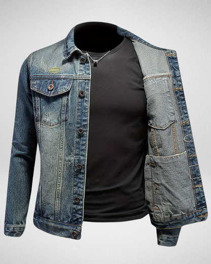Heren Spijkerjack met Details – Demin Look