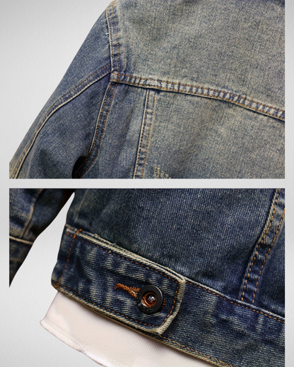 Heren Spijkerjack met Details – Demin Look