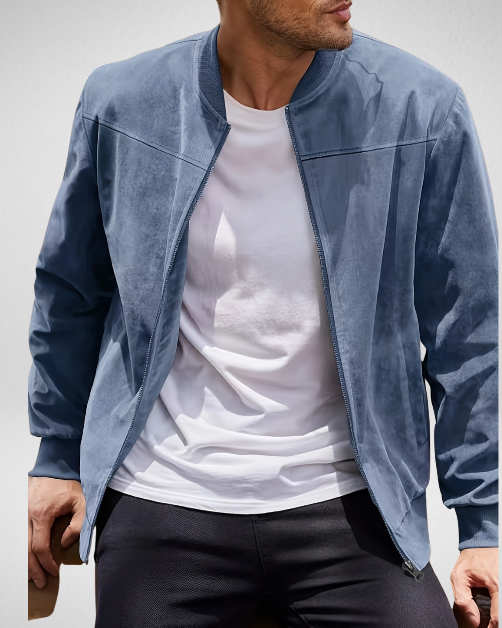 Herenjas Zomer Bomberjack – Suède Look