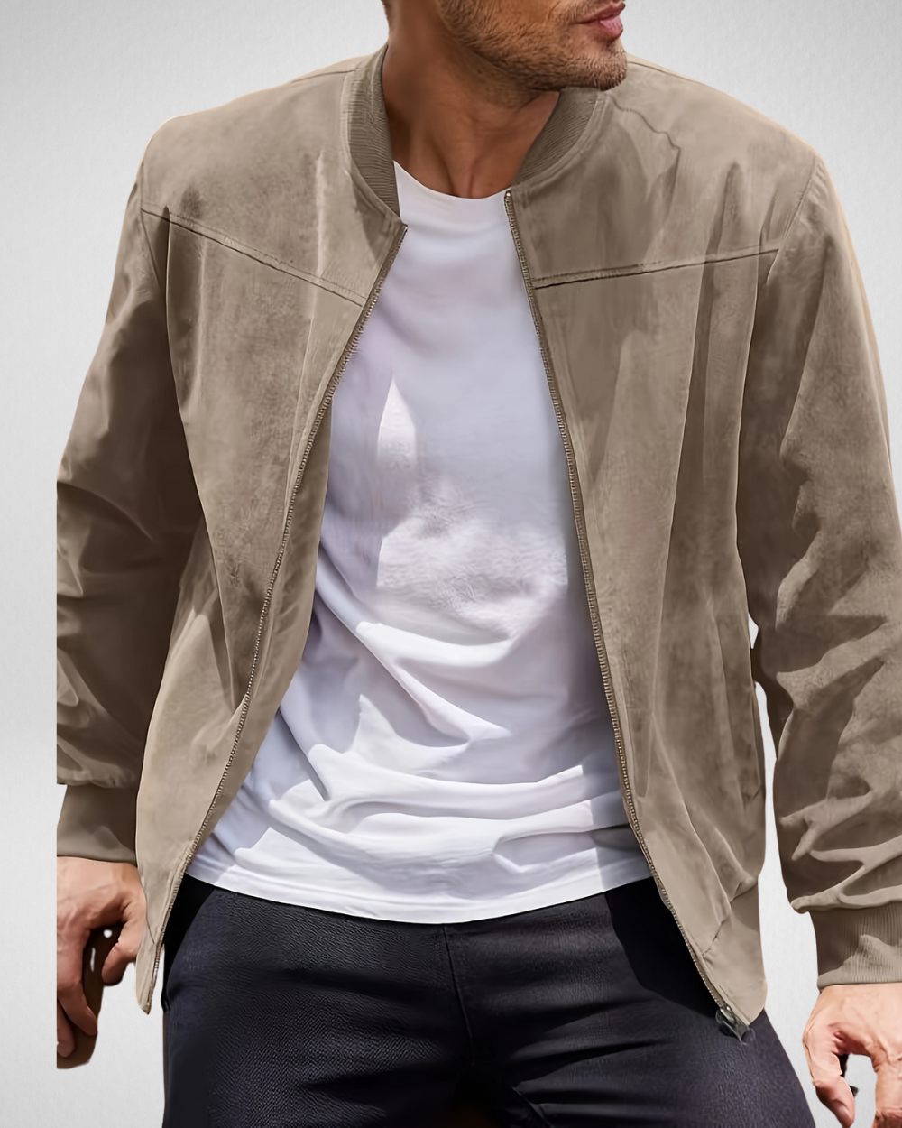 Herenjas Zomer Bomberjack – Suède Look