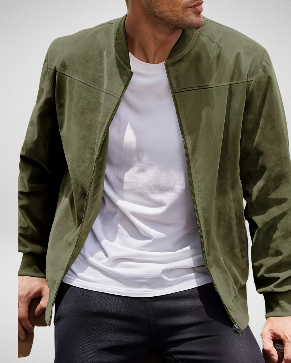 Herenjas Zomer Bomberjack – Suède Look