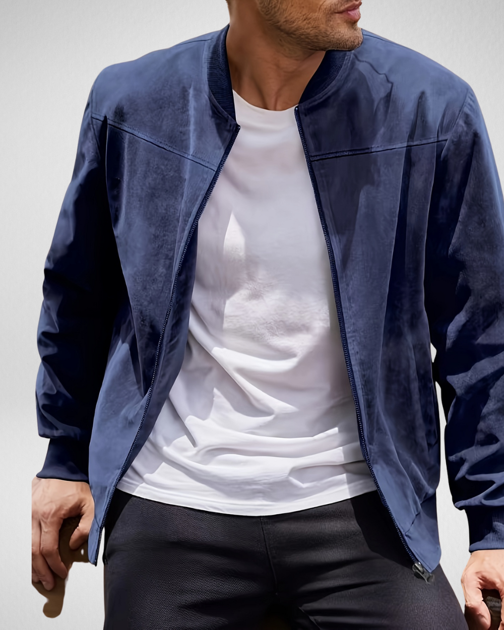 Herenjas Zomer Bomberjack – Suède Look