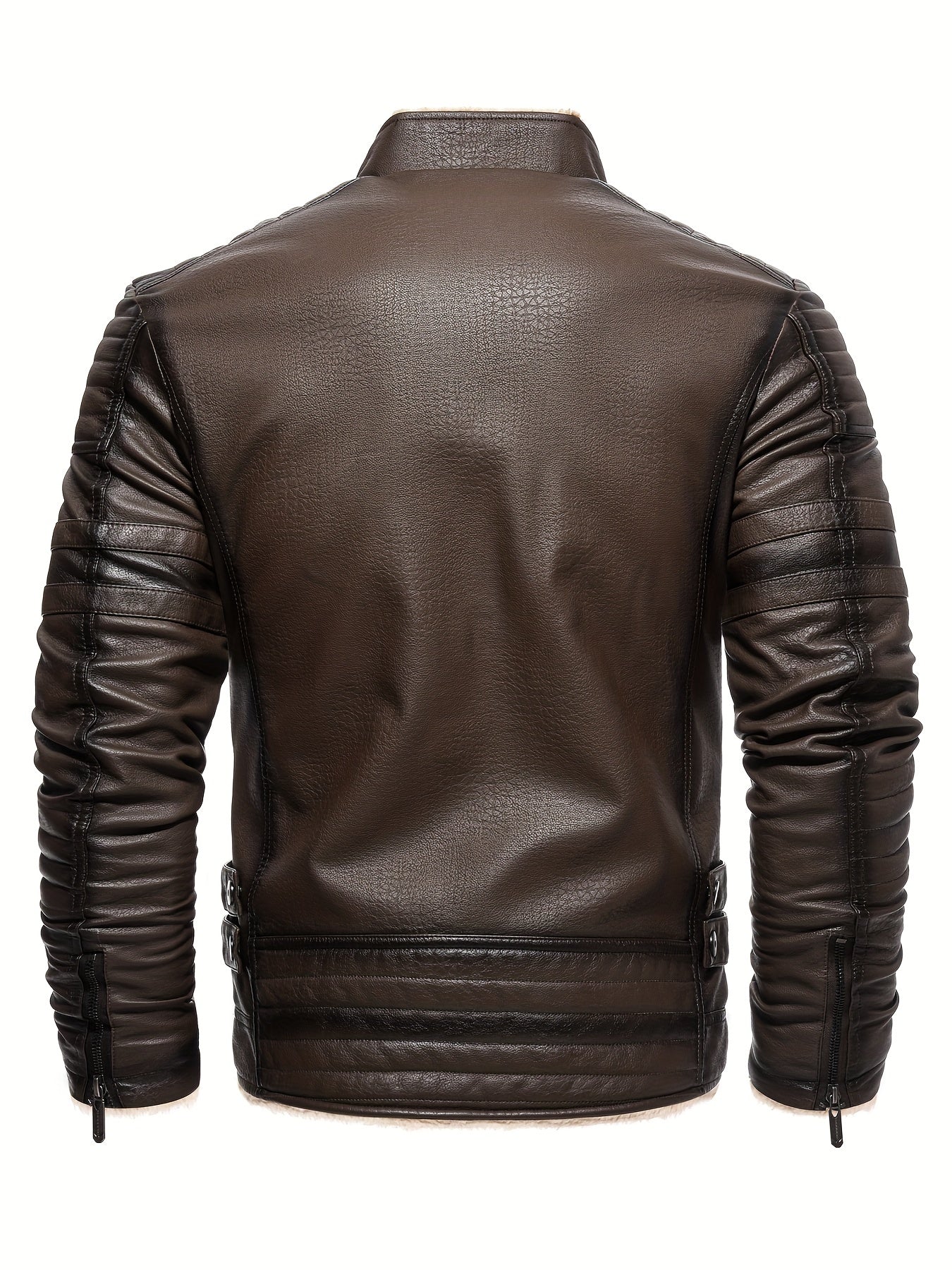 Heren PU Jas met Bontvoering – Ritsluiting – Vintage Stijl